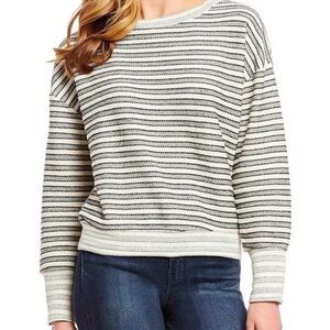 Jessica Simpson Geena Striped Bubble Sleeve Top Size Large